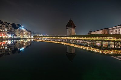 Kapellbrücke Luzern bei Nacht